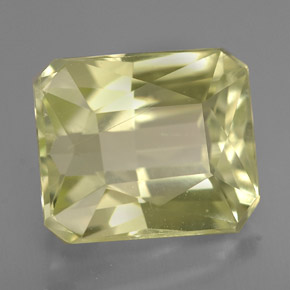Spodumène jaune clair naturelle taille émeraude, 7,74 ct, VVS-VS