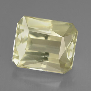 Spodumène jaune naturelle taille émeraude, 5,79 ct, VVS-VS