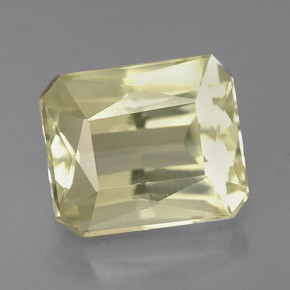 Spodumène jaune naturelle taille émeraude, 5,79 ct, VVS-VS