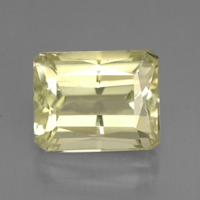 Spodumène jaune naturelle taille émeraude, 5,03 ct, VVS-VS