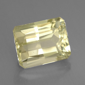 Spodumène jaune naturelle taille émeraude, 5,03 ct, VVS-VS