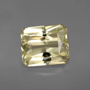 Spodumène jaune naturelle taille émeraude, 5,10 ct, VS