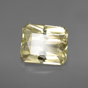 Spodumène jaune naturelle taille émeraude, 5,10 ct, VS