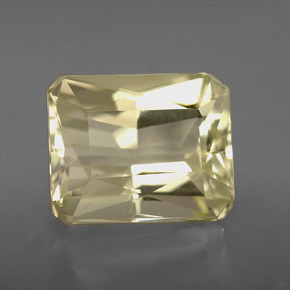 Spodumène jaune naturelle taille émeraude, 5,90 ct, VS