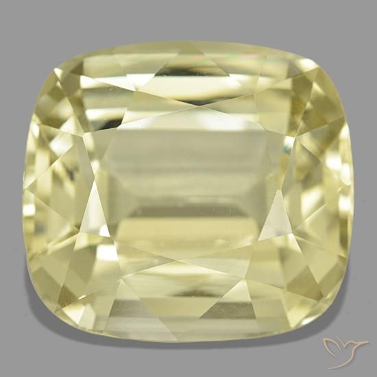 Spodumène jaune de 38,30 ct, coussin, VVS