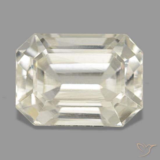 Spodumène jaune naturelle taille émeraude, 6,86 ct, VVS