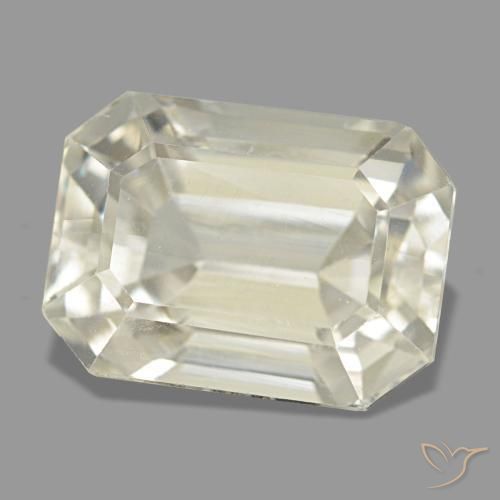 Spodumène jaune naturelle taille émeraude, 6,86 ct, VVS