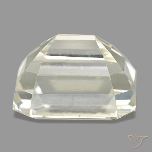 Spodumène jaune naturelle taille émeraude, 6,86 ct, VVS