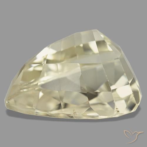 Spodumène jaune naturelle en forme de poire, 19,62 ct, VVS-VS