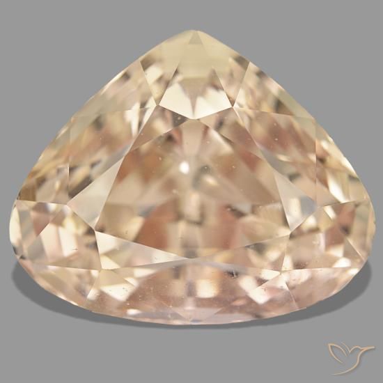 Spodumène orange naturelle en forme de poire, 55,30 ct, VS
