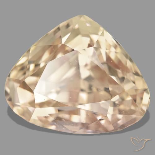 Spodumène orange naturelle en forme de poire, 55,30 ct, VS