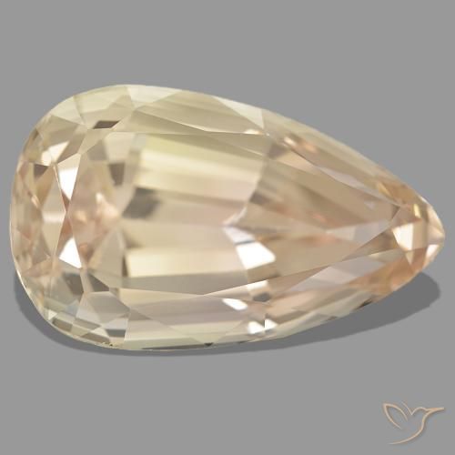 Spodumène orange naturelle en forme de poire, 61,88 ct, VS