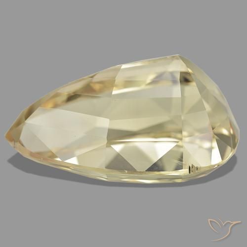 Spodumène orange naturelle en forme de poire, 61,88 ct, VS