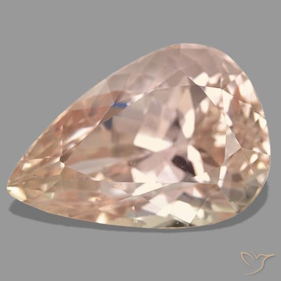 Spodumène rose de 42,64 ct, en forme de poire, VS