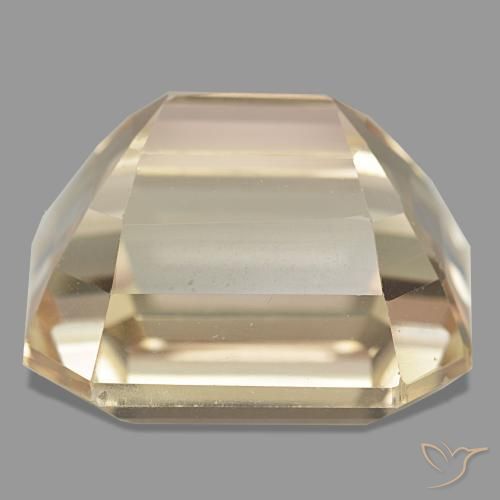 Spodumène orange naturelle taille émeraude, 33,32 ct, VVS-VS