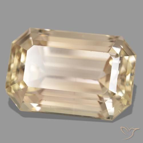 Spodumène orange naturelle taille émeraude, 47,04 ct, VS