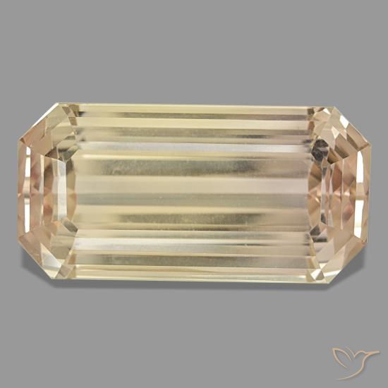 Spodumène orange de 122,78 ct, taille émeraude, VVS