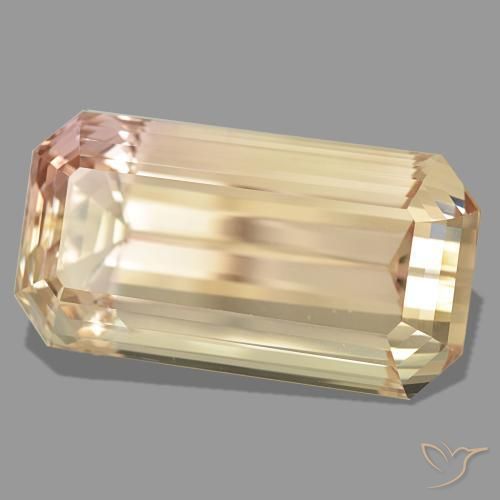 Spodumène orange naturelle taille émeraude, 244,05 ct, VVS
