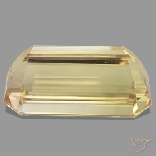 Spodumène orange naturelle taille émeraude, 244,05 ct, VVS