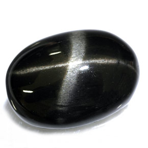Diopside étoilé noir naturelle coupe ovale, 26,40 ct, opaque