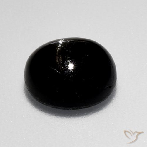 Diopside étoilé noir naturelle coupe roude, 3,24 ct, opaque