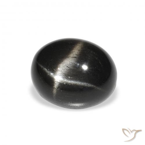 Diopside étoilé Noire naturelle ovale, 5.02 ct, Opaque