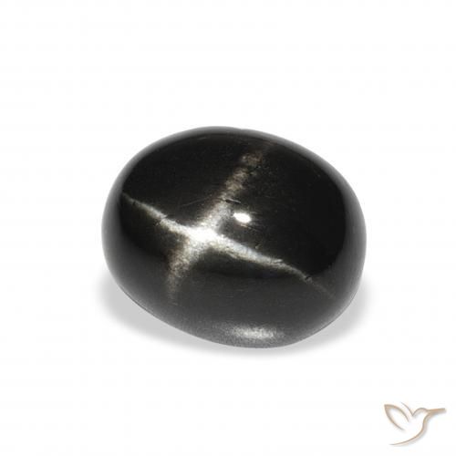 Diopside étoilé Noire naturelle ovale, 4.92 ct, Opaque