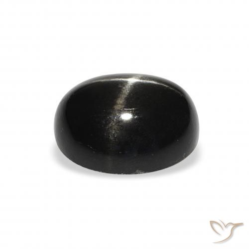 Diopside étoilé Noire naturelle ovale, 4.92 ct, Opaque