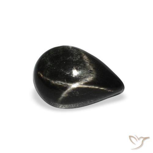 2.46ct Naturel Noire Diopside étoilé, En forme de poire, Opaque