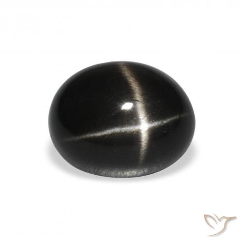 5.00ct Naturel Noire Diopside étoilé, ovale, Opaque