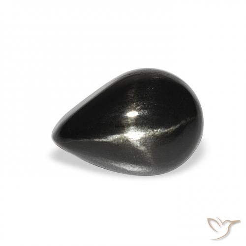 2.91ct Naturel Noire Diopside étoilé, En forme de poire, Opaque