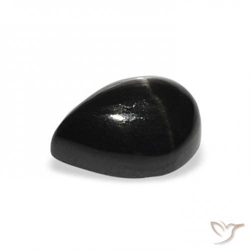 Diopside étoilé Noire naturelle En forme de poire, 2.91 ct, Opaque