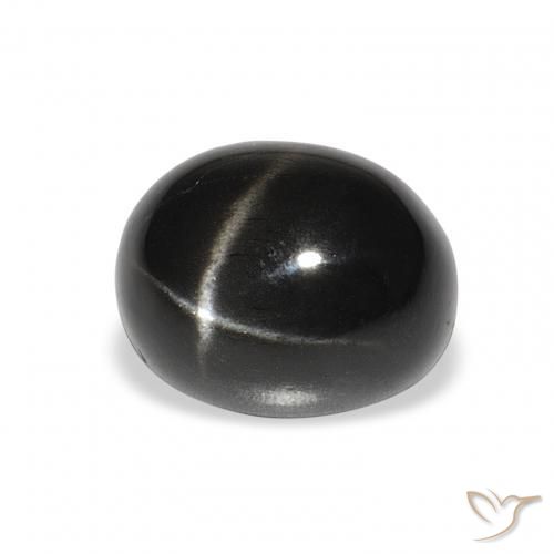 Diopside étoilé Noire naturelle ovale, 5.51 ct, Opaque