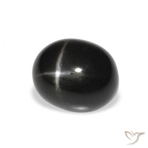 Diopside étoilé Noire naturelle ovale, 5.42 ct, Opaque