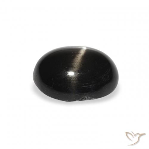 Diopside étoilé Noire naturelle ovale, 3.08 ct, Opaque