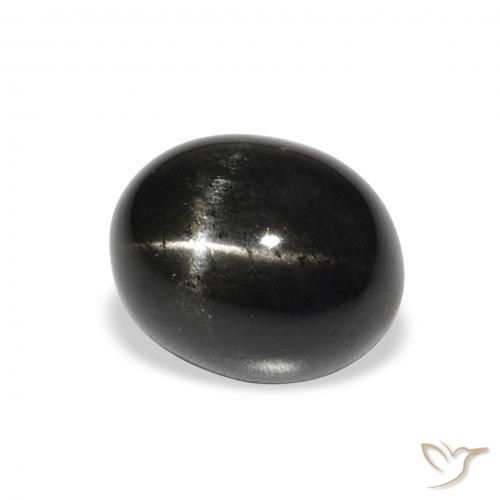 Diopside étoilé Noire naturelle ovale, 5.78 ct, Opaque