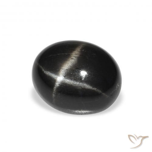 Diopside étoilé Noire naturelle ovale, 4.32 ct, Opaque