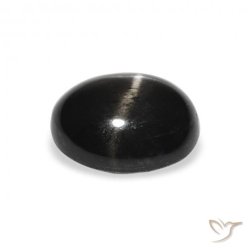 Diopside étoilé Noire naturelle ovale, 4.32 ct, Opaque