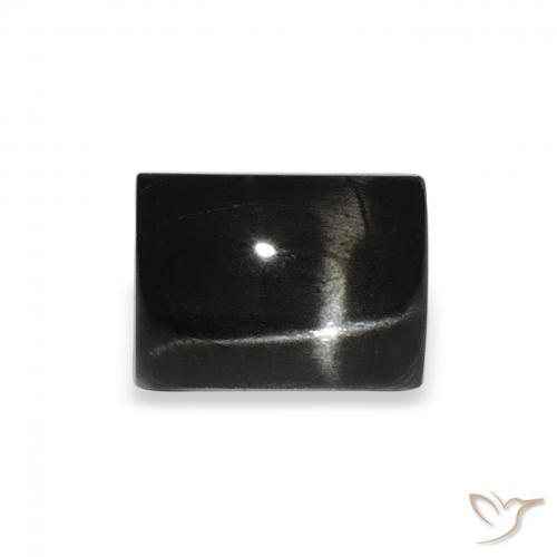 3.12ct Naturel Noire Diopside étoilé, Baquette, Opaque