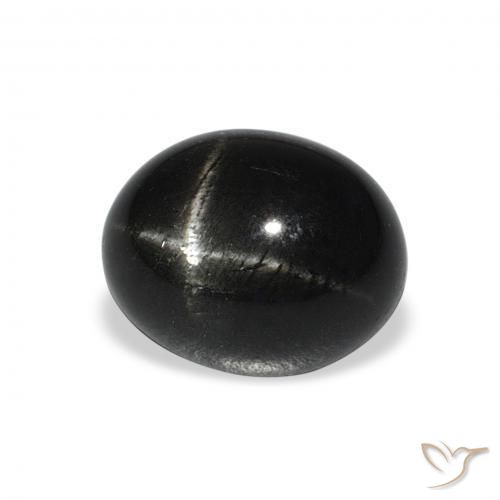 Diopside étoilé Noire naturelle ovale, 5.84 ct, Opaque