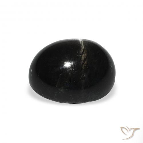 Diopside étoilé Noire naturelle ovale, 5.84 ct, Opaque