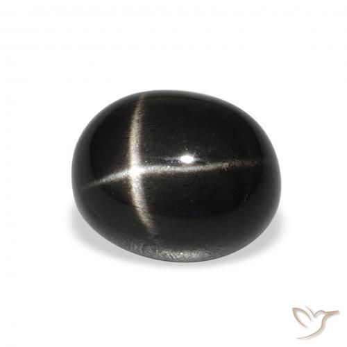 Diopside étoilé Noire naturelle ovale, 5.56 ct, Opaque
