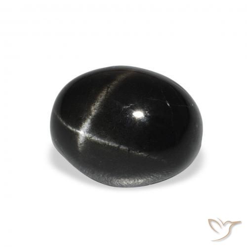 Diopside étoilé Noire naturelle ovale, 5.55 ct, Opaque