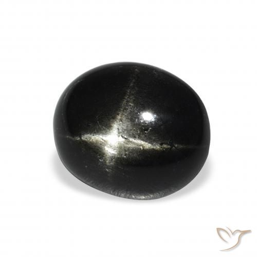 Diopside étoilé Noire naturelle ovale, 4.43 ct, Opaque
