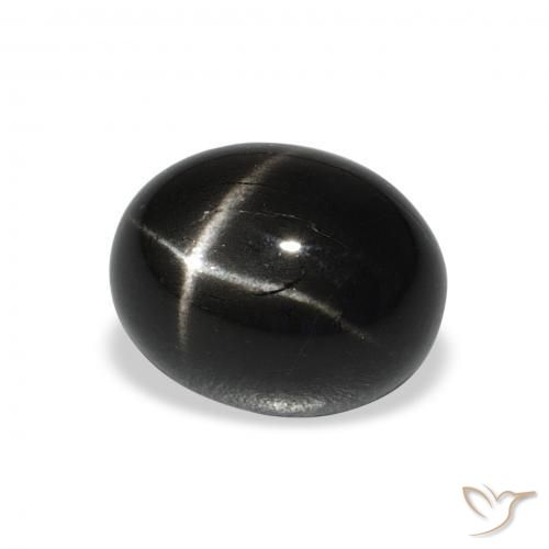 Diopside étoilé Noire naturelle ovale, 5.71 ct, Opaque