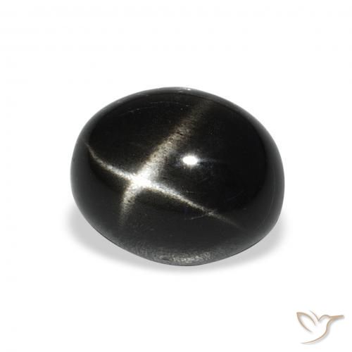 Diopside étoilé Noire naturelle ovale, 5.51 ct, Opaque