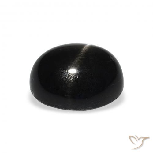 Diopside étoilé Noire naturelle ovale, 5.51 ct, Opaque