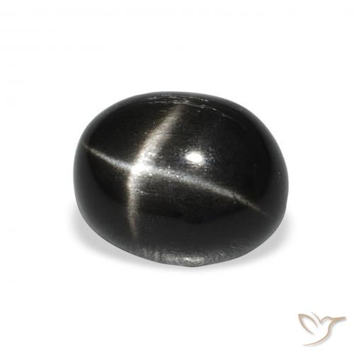 Diopside étoilé Noire naturelle ovale, 4.92 ct, Opaque