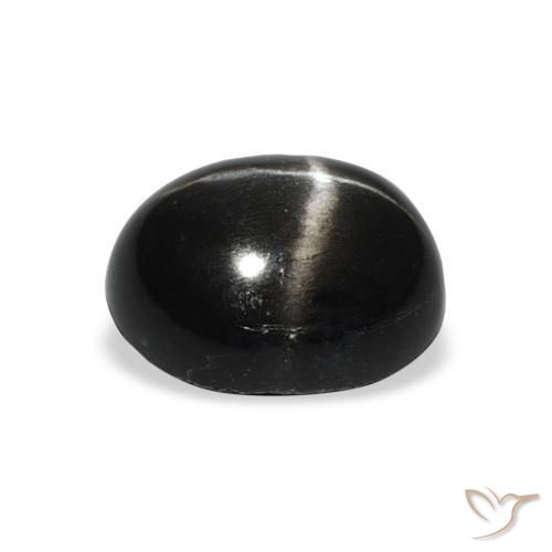 Diopside étoilé Noire naturelle ovale, 4.92 ct, Opaque