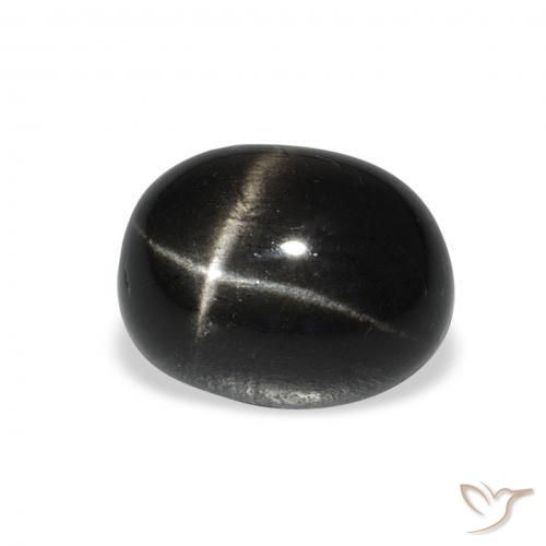 Diopside étoilé Noire naturelle ovale, 5.88 ct, Opaque